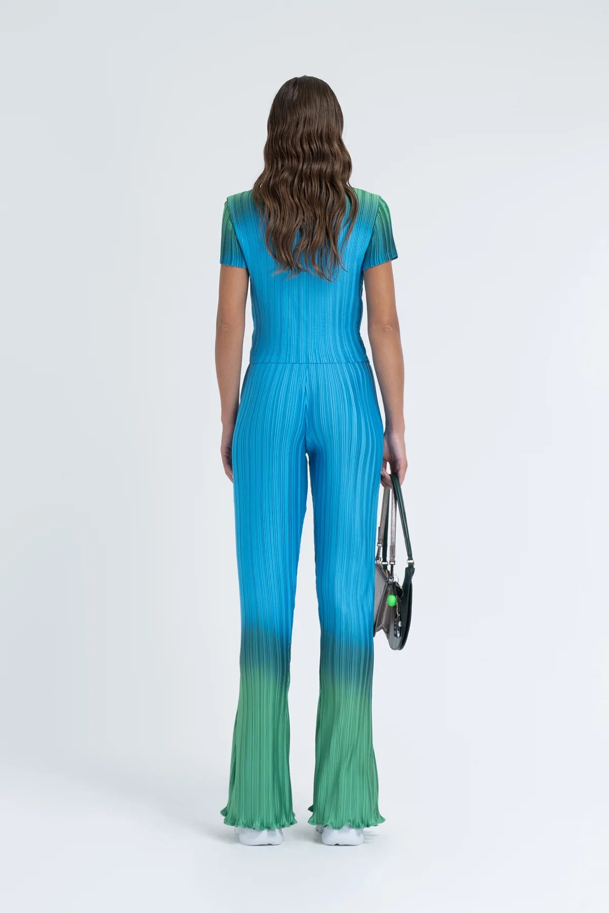 Arthur Box Pleat Flare // Green Orb