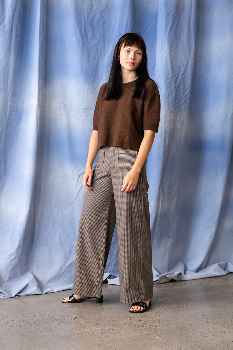 Penny Sage Saudade Trouser // Cocoa Check