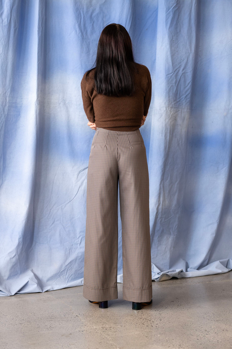 Penny Sage Saudade Trouser // Cocoa Check