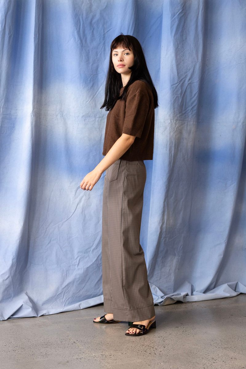 Penny Sage Saudade Trouser // Cocoa Check