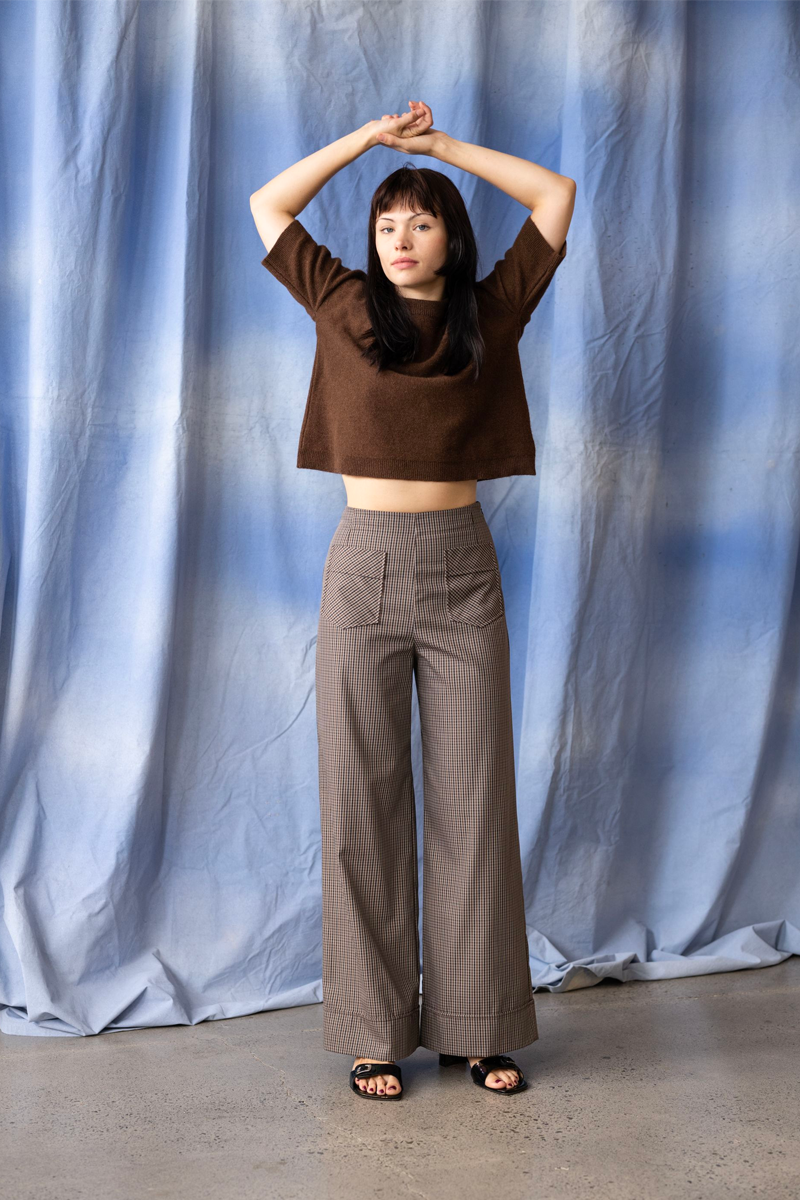 Penny Sage Saudade Trouser // Cocoa Check