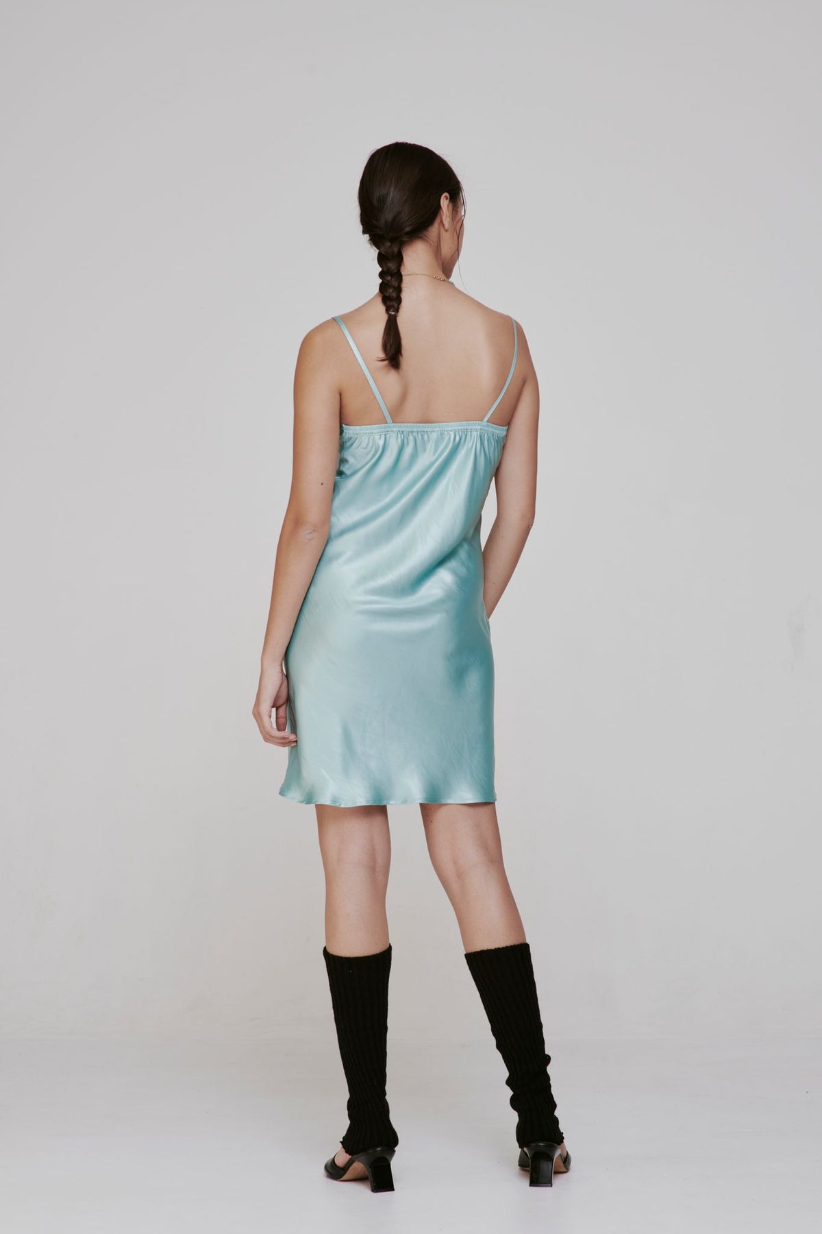 PV Liquid Slip Dress // Teal