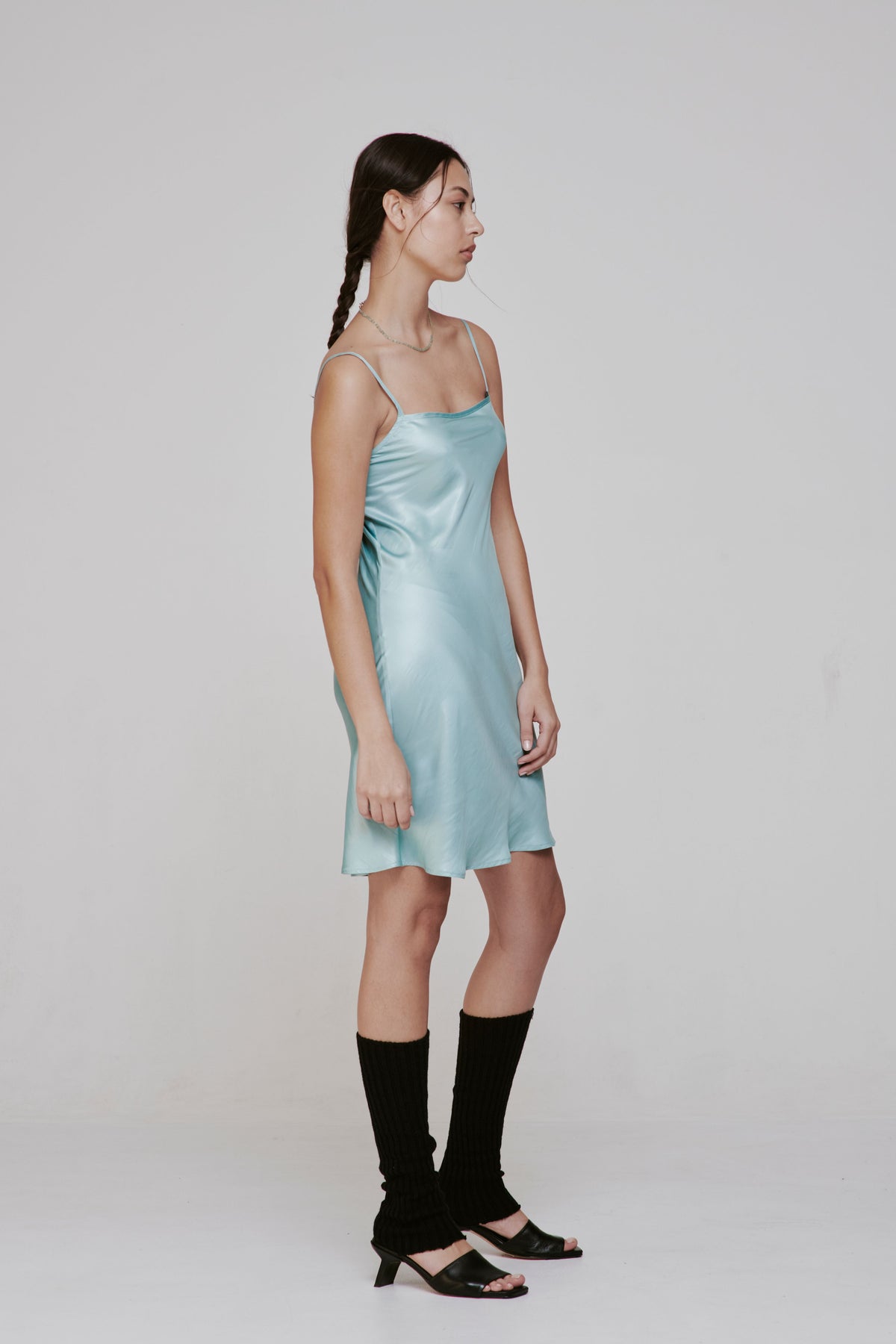 PV Liquid Slip Dress // Teal
