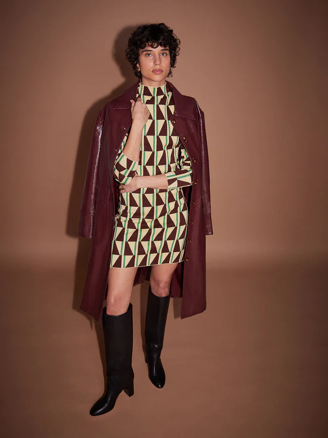 Kitri Dominique Chocolate Vinyl Coat // Chocolate